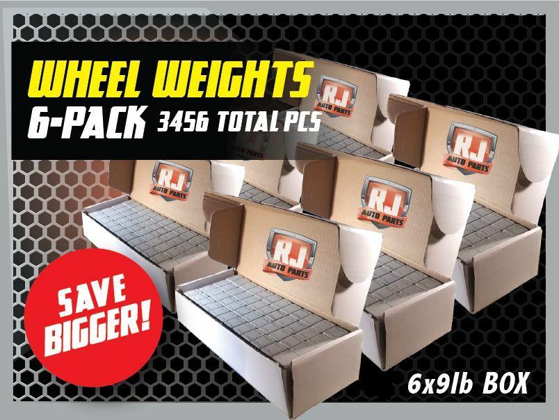 6 - 9 LBS BOXES 3456 PIECES STICK-ON ADHESIVE TAPE 1/4 OZ WHEEL WEIGHTS