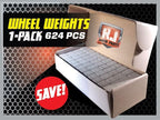 6 - 9 LBS BOXES 3456 PIECES STICK-ON ADHESIVE TAPE 1/4 OZ WHEEL WEIGHTS