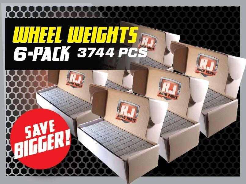 6 - 9 LBS BOXES 3456 PIECES STICK-ON ADHESIVE TAPE 1/4 OZ WHEEL WEIGHTS