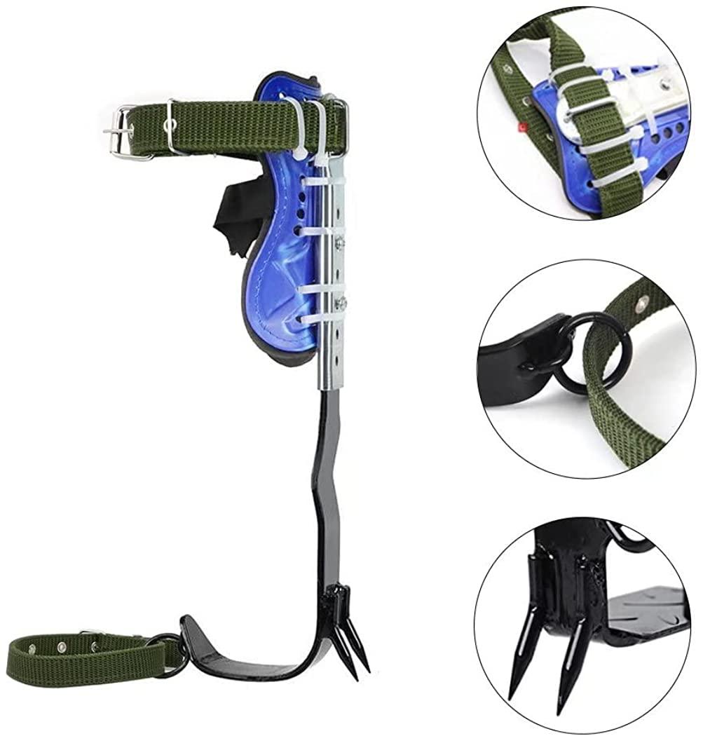 GothicBride Tree Climbing Spikes with Harness Belt, 304  Steel 2 Gear Tree Climbing Tool Adjustable Tree Climbing spikes with Non-Slip Pedal for Outdoor Activities