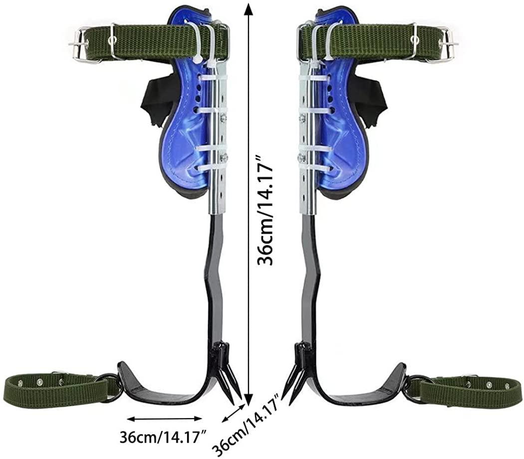 GothicBride Tree Climbing Spikes with Harness Belt, 304  Steel 2 Gear Tree Climbing Tool Adjustable Tree Climbing spikes with Non-Slip Pedal for Outdoor Activities
