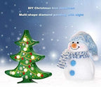 JJKFQ 1Pcs Christmas Lights DIY Diamond Painting Christmas Tree LED Night Light Rhinestones Lamp Home Decoration