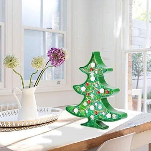 JJKFQ 1Pcs Christmas Lights DIY Diamond Painting Christmas Tree LED Night Light Rhinestones Lamp Home Decoration