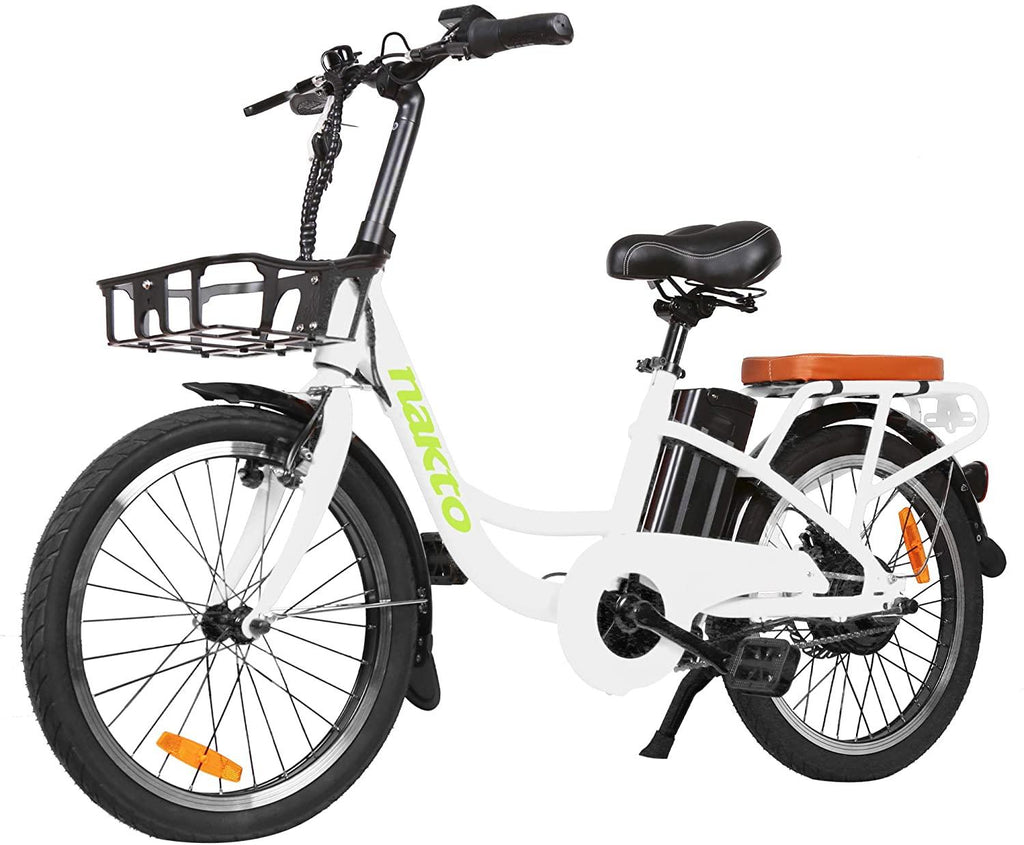 BRIGHT GG 20" ebike with Removable 36V 10AH Lithium Battery,Electric Bike for Adults with 250W Motor,Electric Bike(White/red)