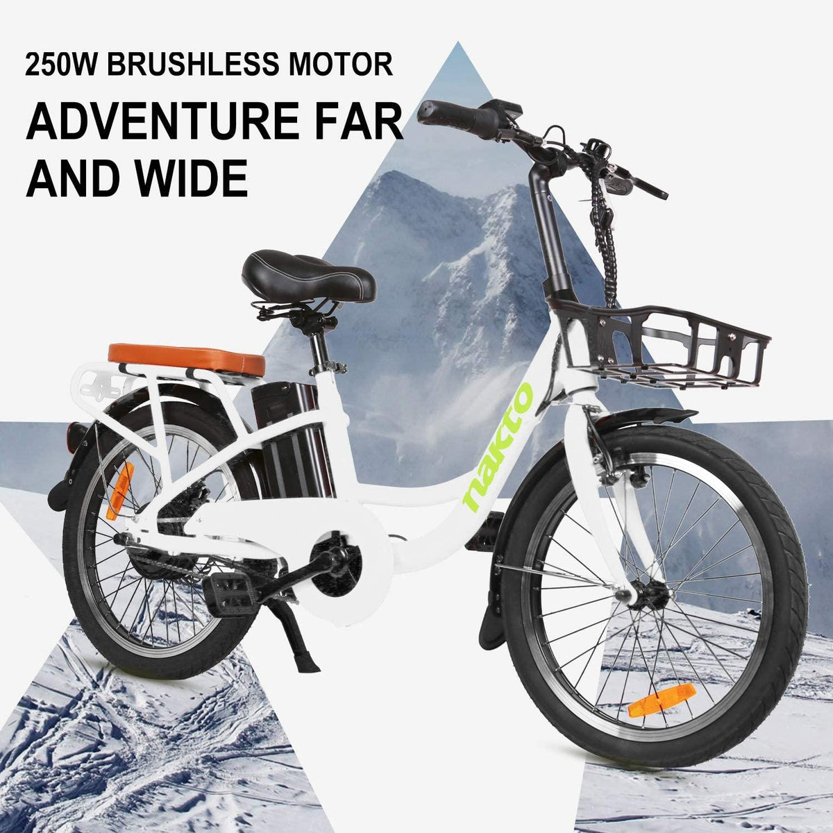 BRIGHT GG 20" ebike with Removable 36V 10AH Lithium Battery,Electric Bike for Adults with 250W Motor,Electric Bike(White/red)