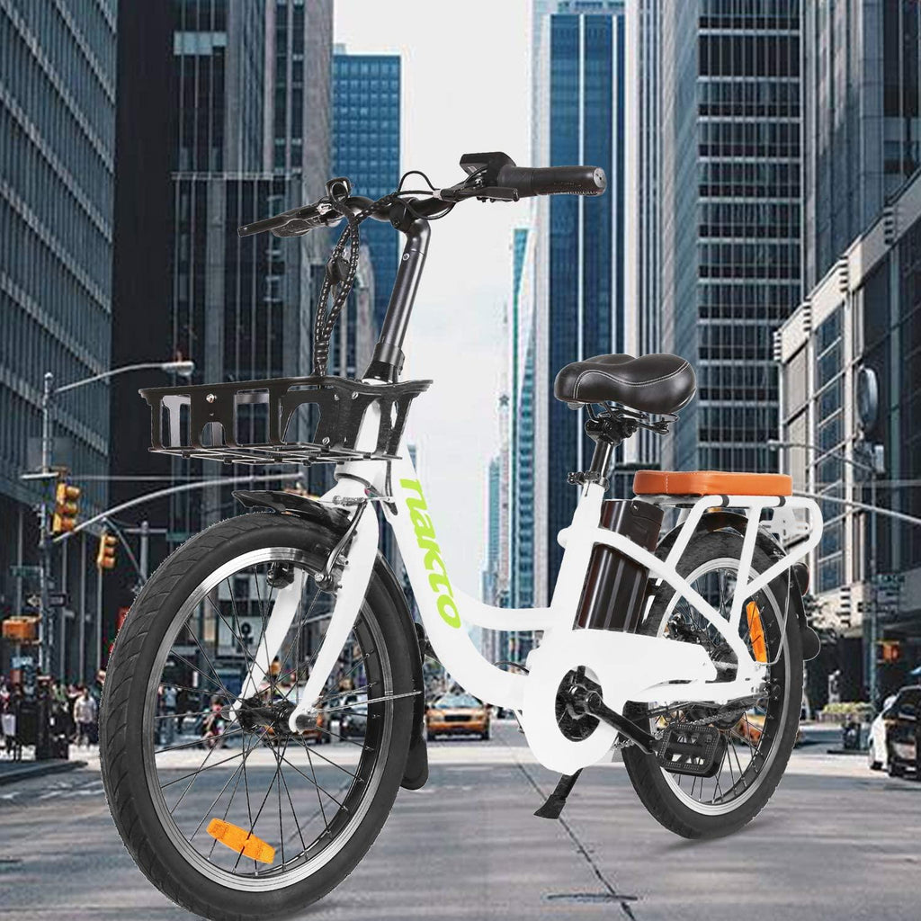 BRIGHT GG 20" ebike with Removable 36V 10AH Lithium Battery,Electric Bike for Adults with 250W Motor,Electric Bike(White/red)