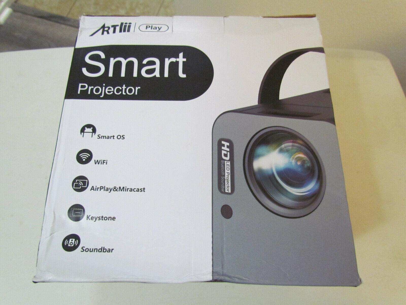 artlii play smart wifi bluetooth projector android tv 9.0 portable