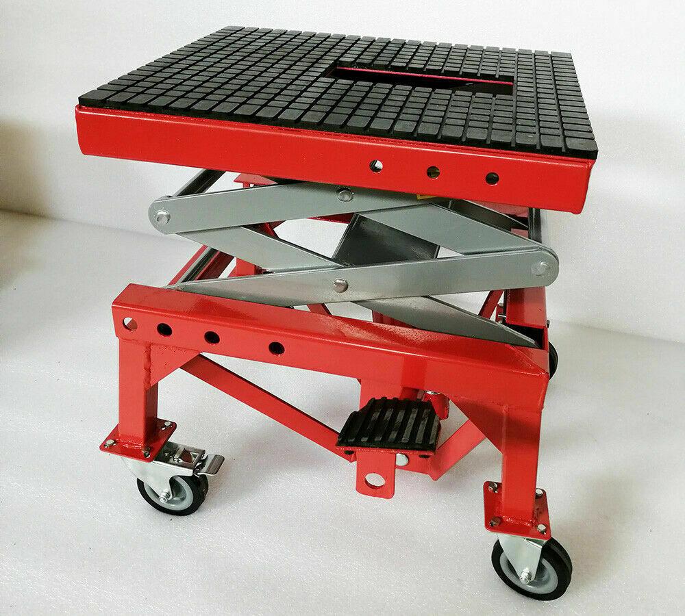 300lb Motorcycle Hydraulic Scissor Floor Jack Stands Lift Hoist Center Tool