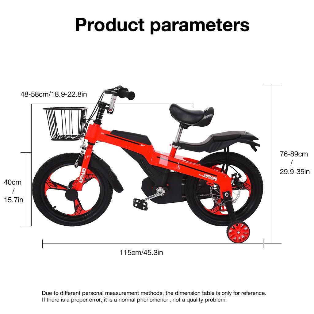 Hxroolrp 16 iInch Magnesium Alloy Kids Bike with Training Wheels for Kids Boys Girls 4-9 Years, Red