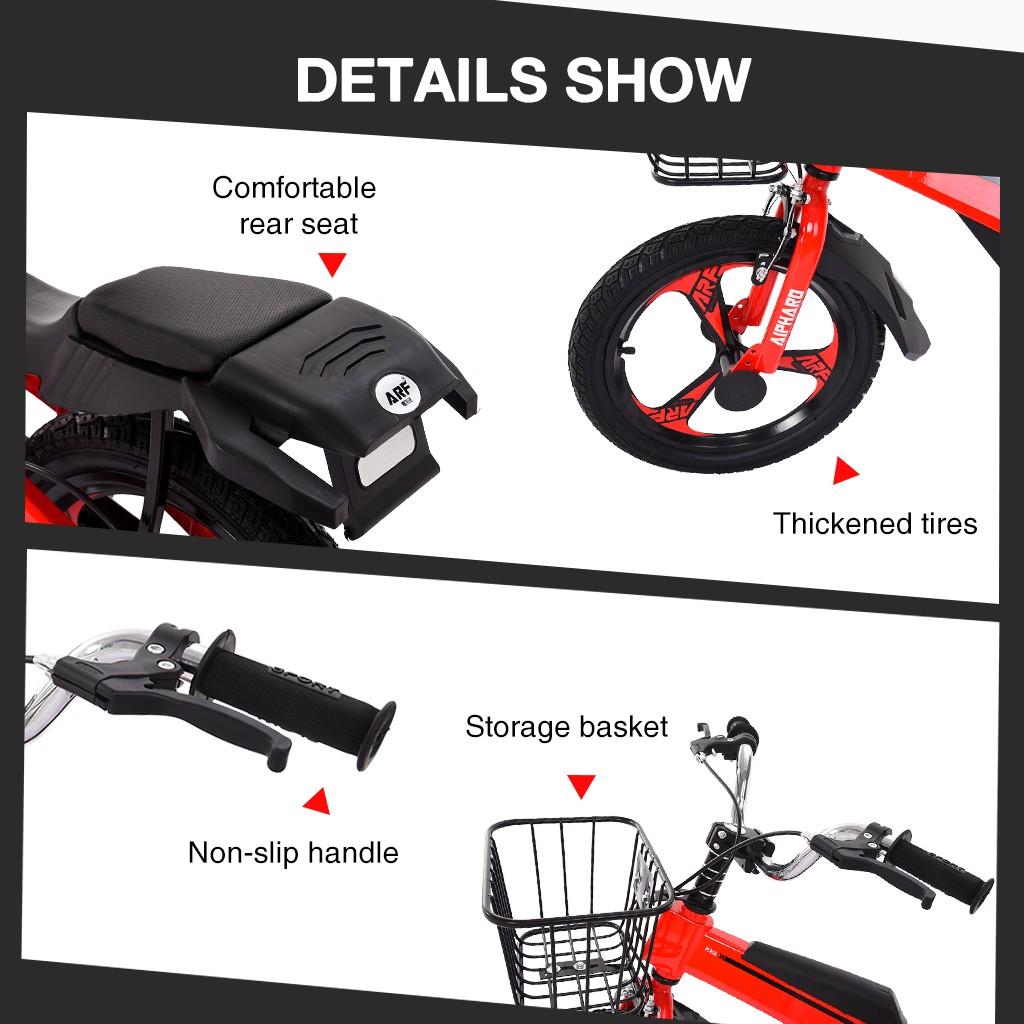 Hxroolrp 16 iInch Magnesium Alloy Kids Bike with Training Wheels for Kids Boys Girls 4-9 Years, Red