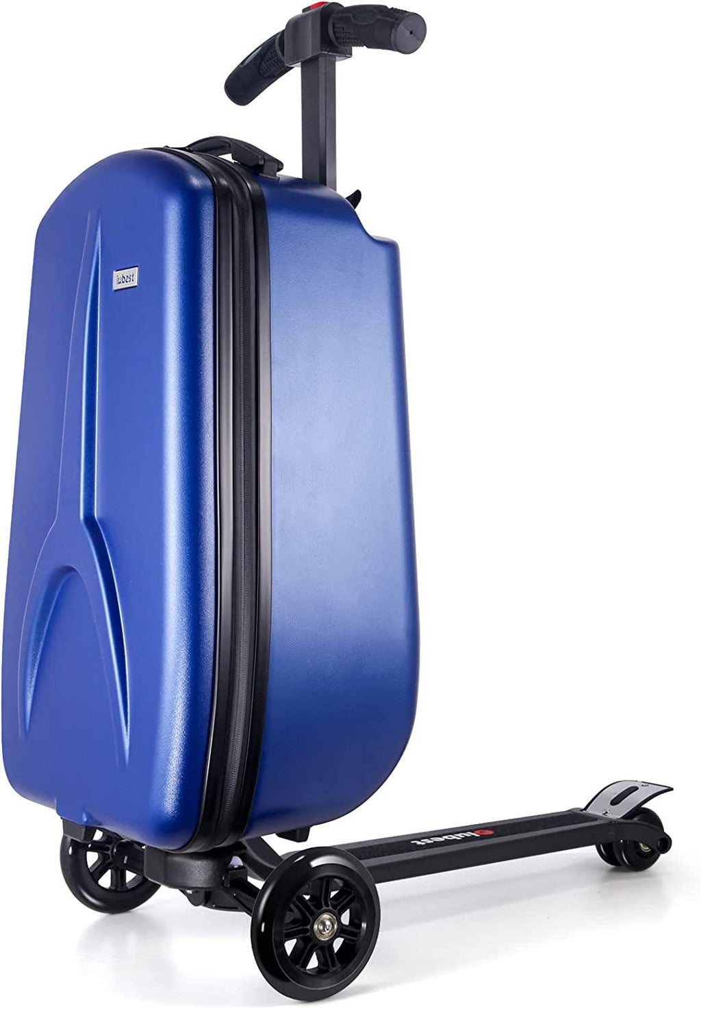 Scooter Luggage for Kids/Adult, 50L Ride On Scooter Suitcase Foldable Aluminum Trolley Case Travel Luggage for Business and School Boys and Girls-Navy Blue