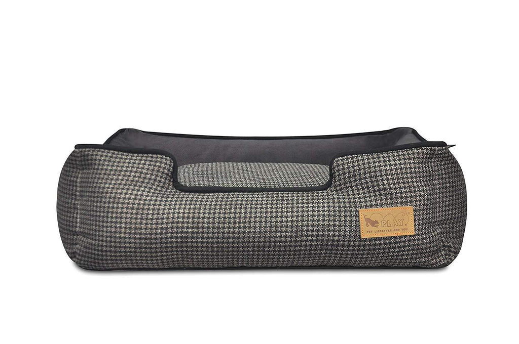 P.L.A.Y. (Pet Lifestyle And You) P.L.A.Y. - Houndstooth LounBed - Medium - Black/Grey