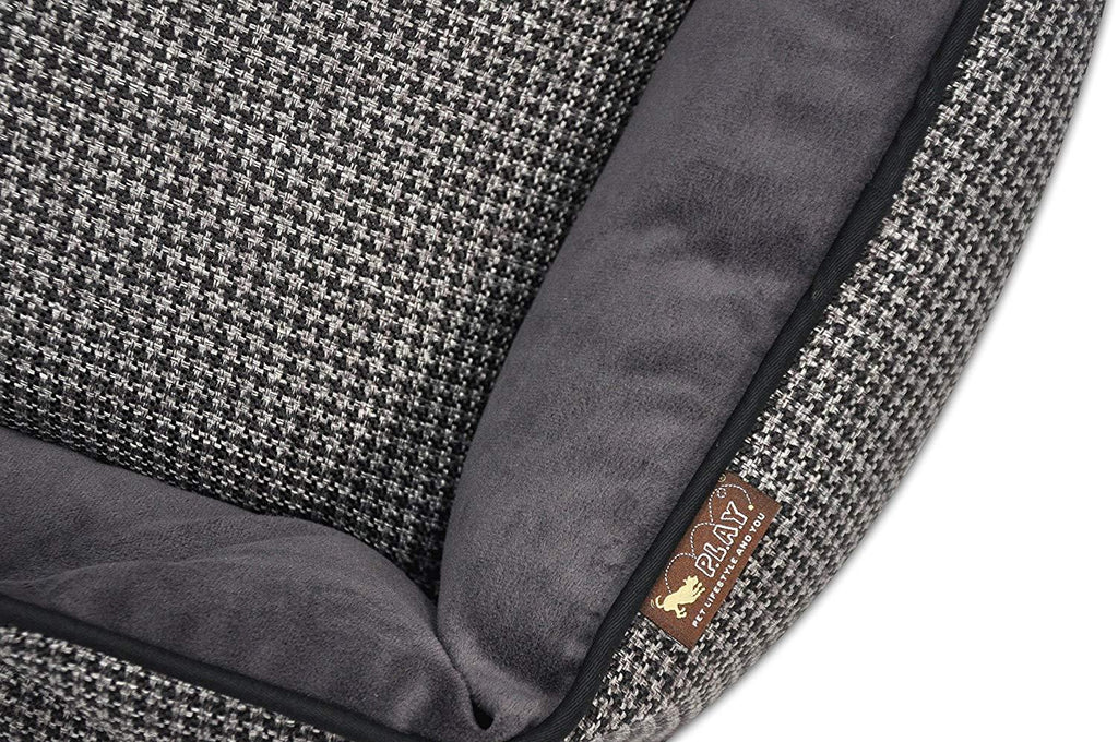 P.L.A.Y. (Pet Lifestyle And You) P.L.A.Y. - Houndstooth LounBed - Medium - Black/Grey