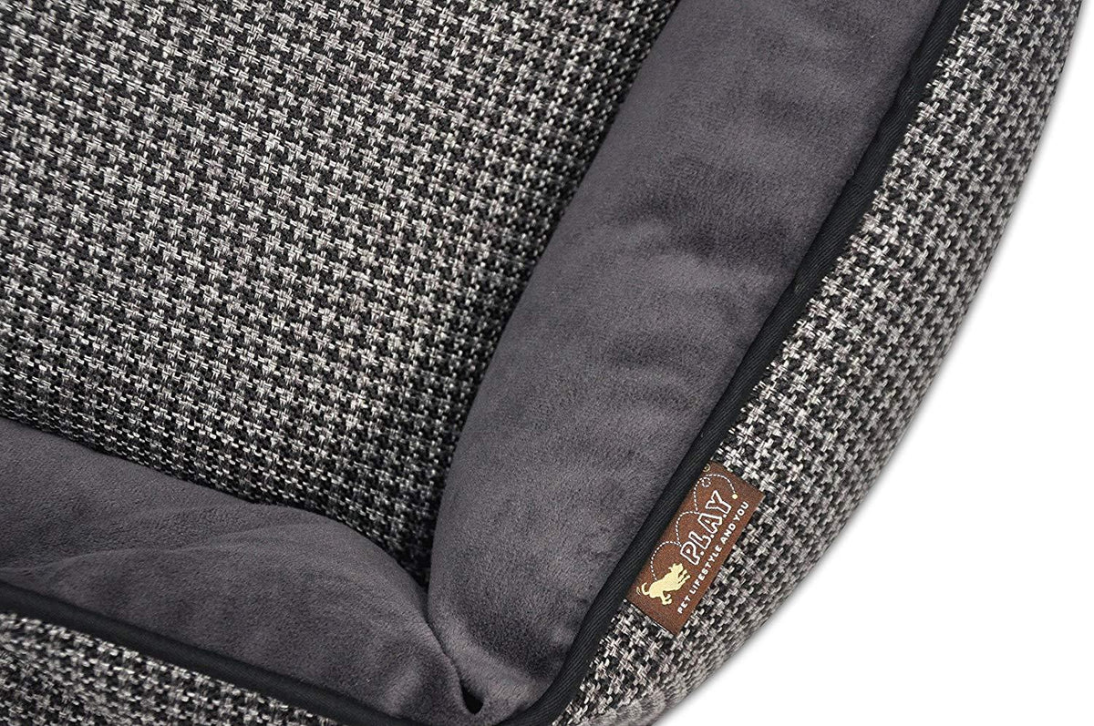 P.L.A.Y. (Pet Lifestyle And You) P.L.A.Y. - Houndstooth LounBed - Medium - Black/Grey