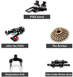 Topteng Mountain Bike 26" Wheels with Bicycle Pump, 21 Speeds Mountain Bike, Aluminum Frame, Disc Brakes Bicycle Disc Bicycles for Adult Men Women