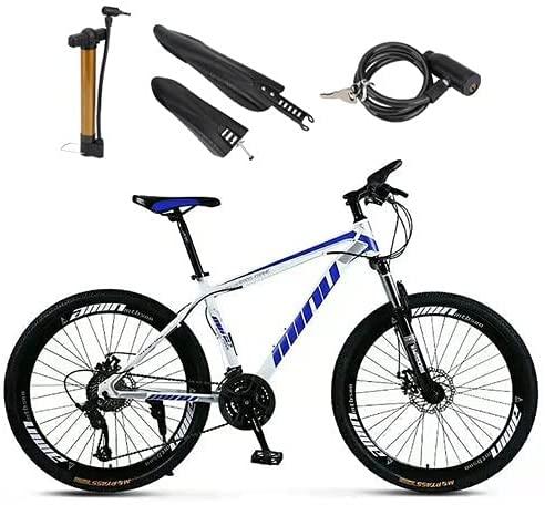 26 Inch Mountain Bike,21 Speed Bicycle with Full Suspension, Adult Road Offroad City Bike, Full Suspension MTB Cycling Road Racing with Anti-Slip Double Disc Brake for Men Women [US in Stock]