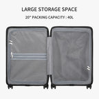 Carry on Luggage Airline Approved, Carry on Suitcases with Wheels, Lightweight PC Hardside Luminous Textured Luggage, TSA Approved, 20-Inch Carry-On, Black