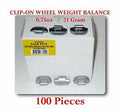 100 Pieces P Style Clip-on Wheel Weight  0.75oz 21 gram  P075 Led Free