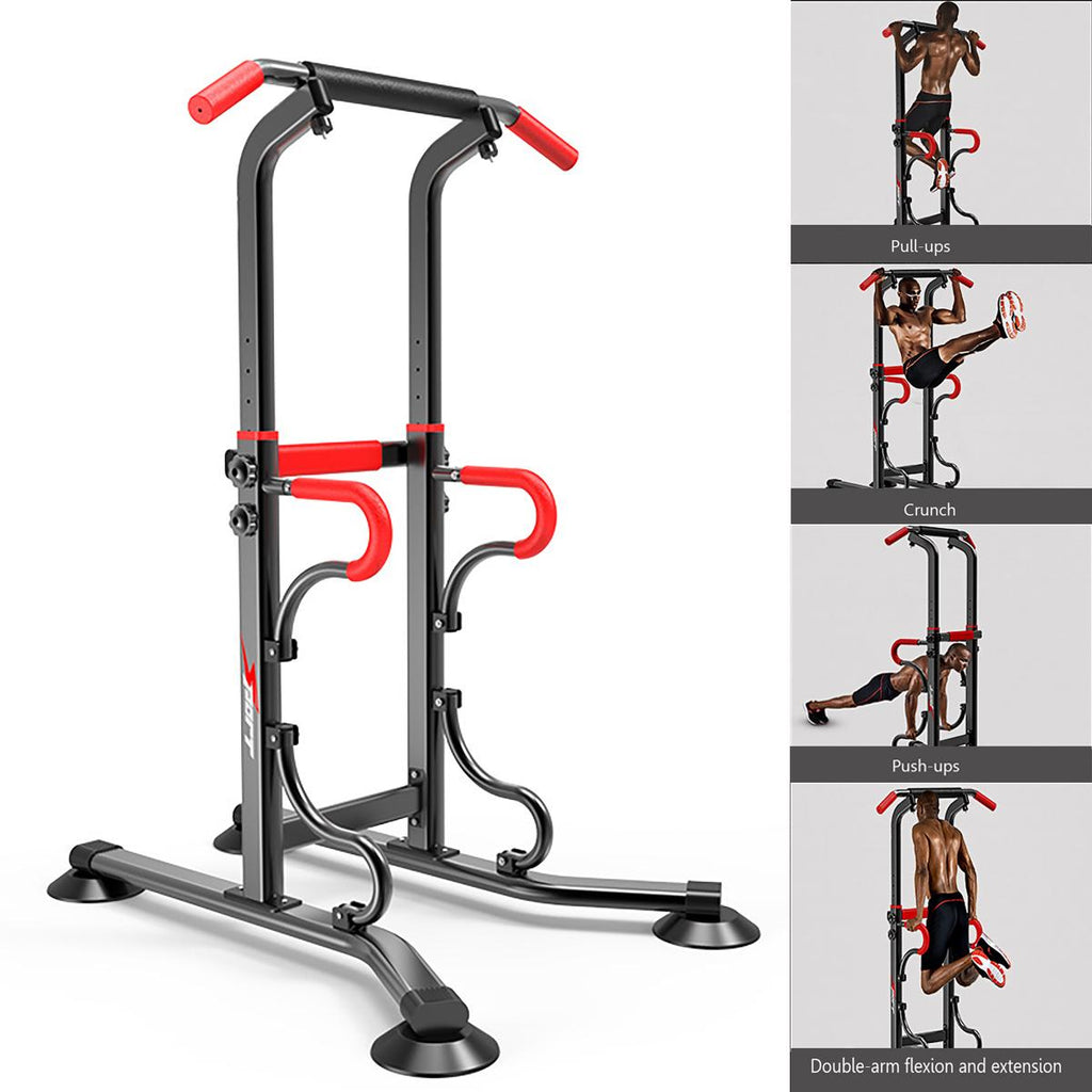 Ajustable Height Power Tower Dip Station Pull Up Bar for Home Gym Strength Training Workout Equipment,330lbs
