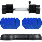 Adjustable Dumbbell 25 lbs with Fast Automatic Adjustable and Weight Plate for Body Workout Home Gym, blue, Note: Single