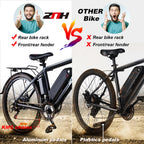 ZNH Electric Bike, Electric Mountain Bike 26 In. 350W Commuter Bicycle, Adult Ebike with Removable 36V/10AH Battery,  21-Speed Gears, Black