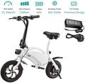 350W Folding Electric Bicycle with 15Mile RanCollapsible Lightweight Aluminum E-Bike -in 36V 6AH Lithium-Ion Battery, APP Speed Setting and Handlebar Display (White-6AH)
