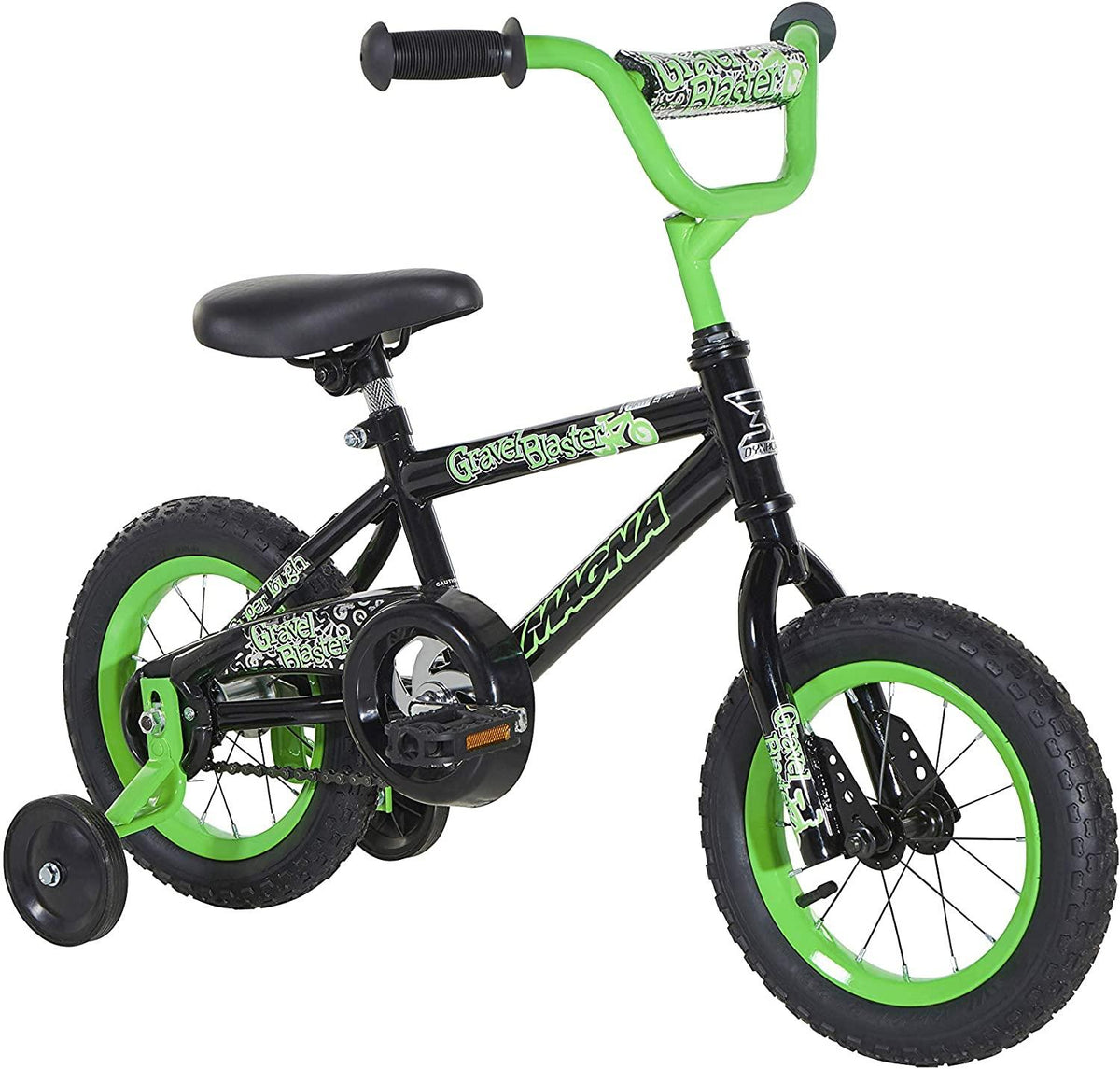 Dynacraft Magna Kids Bike Boys 12 Inch Wheels with Training Wheels in Red, Blue and Green for Ages 2 Years and Up