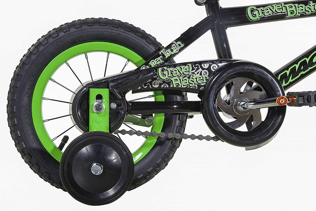 Dynacraft Magna Kids Bike Boys 12 Inch Wheels with Training Wheels in Red, Blue and Green for Ages 2 Years and Up