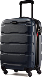 Omni Pc Hardside Expandable Luggage with Spinner Wheels (Navy, Checked-Large 28-Inch)
