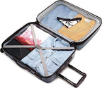 Omni Pc Hardside Expandable Luggage with Spinner Wheels (Navy, Checked-Large 28-Inch)
