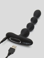 12 Function Rechargeable Bendable Vibrating Anal Beads, Black