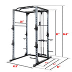 Vanswe Power Cawith LAT Pull Down Power Rack with J-Hooks, Safety Bars 1300 pound Weight Capacity 2鑴2.75 inch Steel
