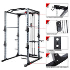 Vanswe Power Cawith LAT Pull Down Power Rack with J-Hooks, Safety Bars 1300 pound Weight Capacity 2鑴2.75 inch Steel