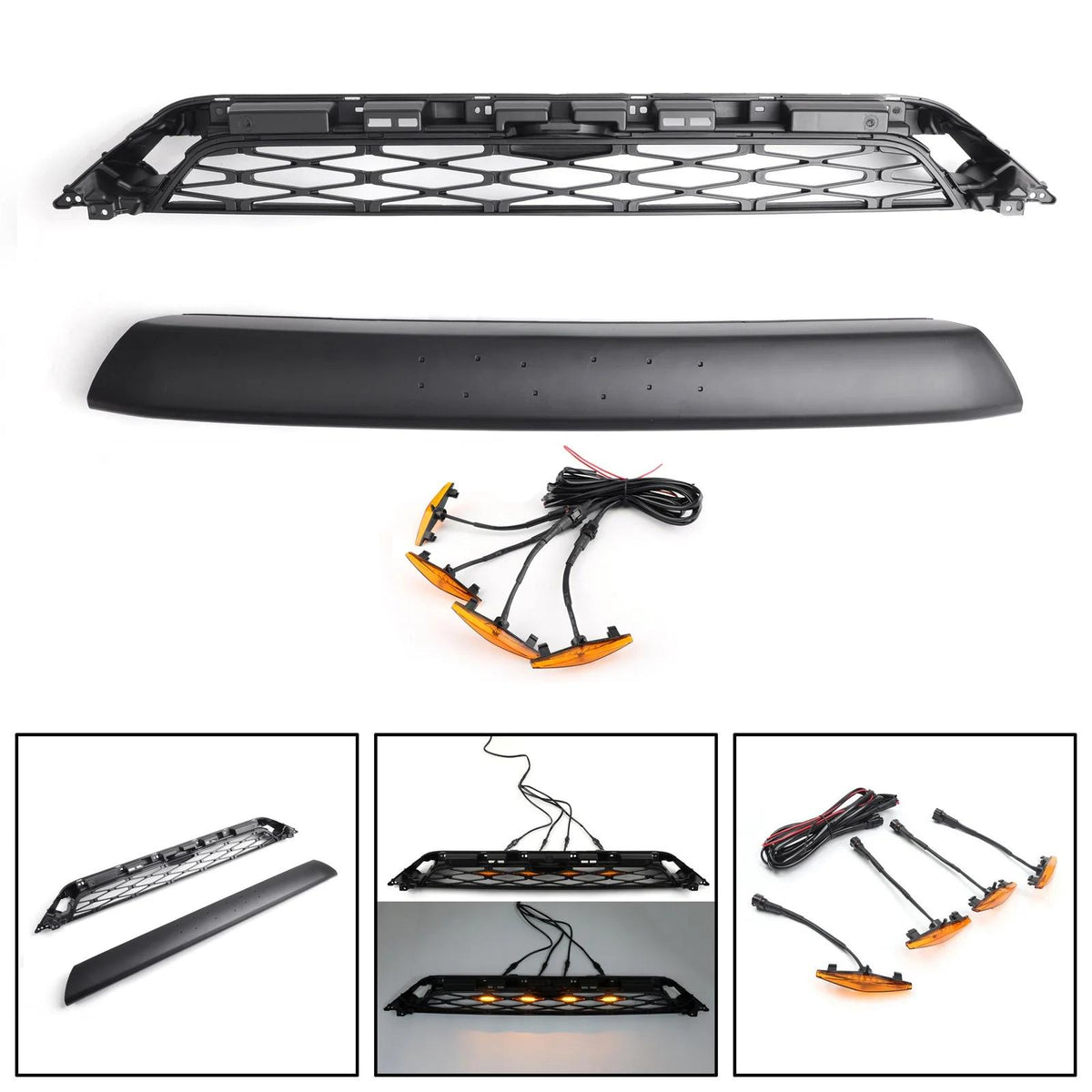 2014-2023 Toyota 4Runner TRD PRO Front Grille Grill Kit + LED Light Generic