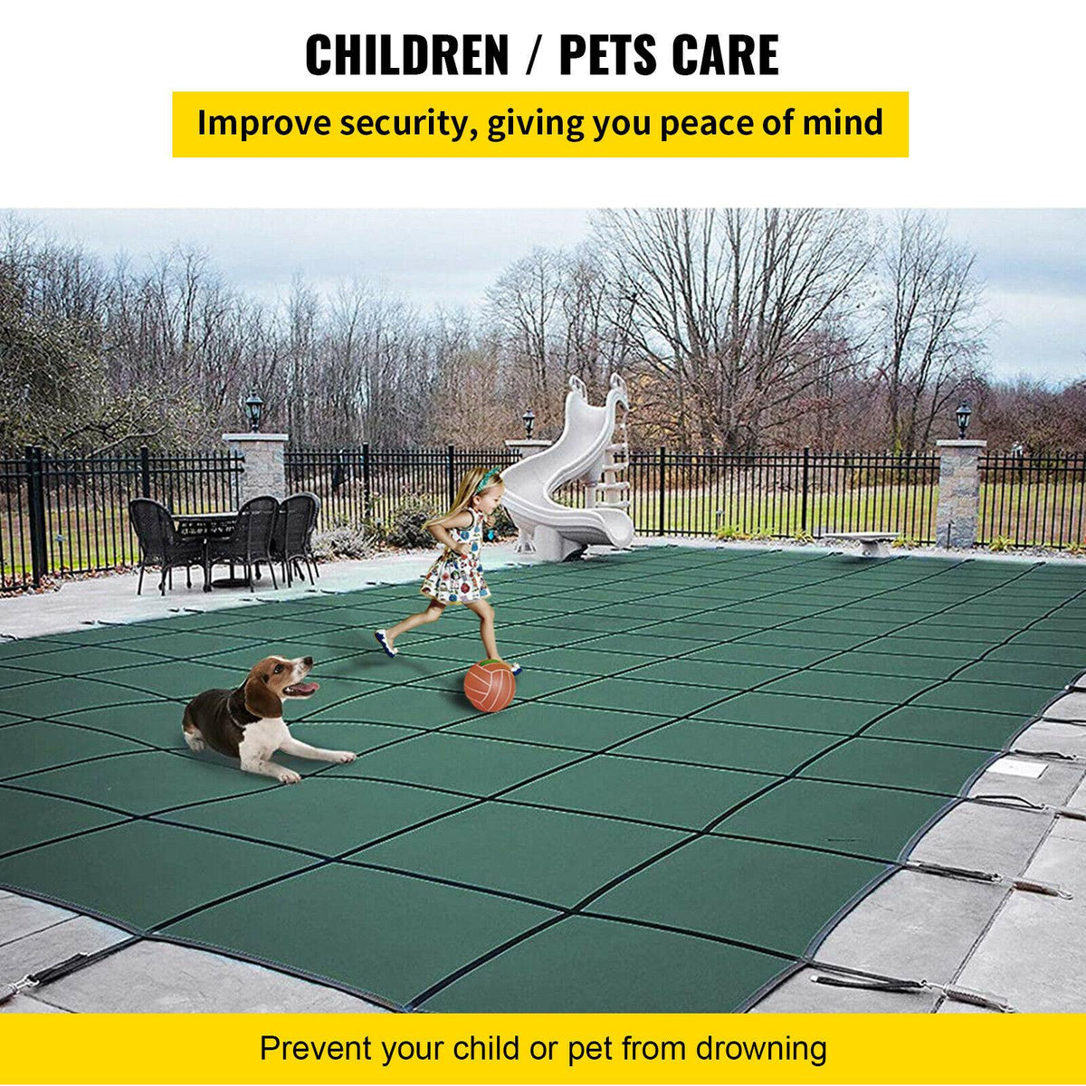 vevor pool safety cover 20x38ft rectangular in ground clean mesh swimming pond