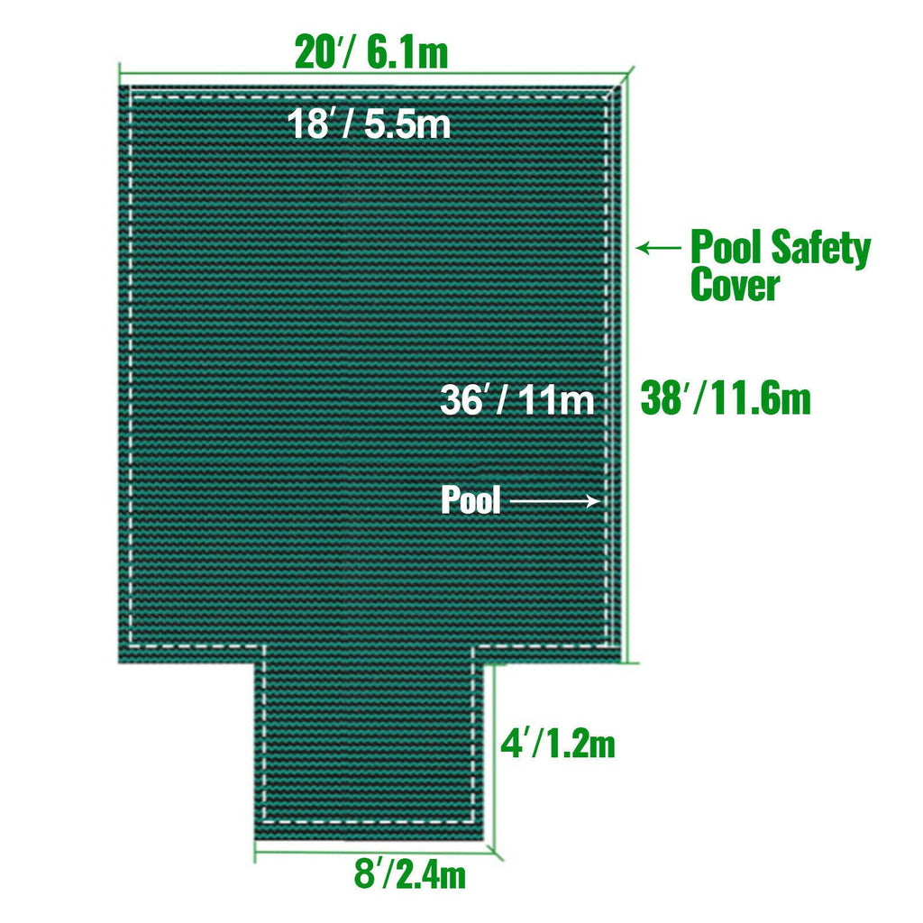 vevor pool safety cover 20x38ft rectangular in ground clean mesh swimming pond