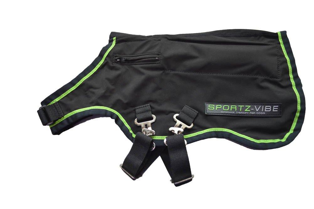 Horseware Ireland - Sportz-Vibe MessaTherapy Dog Coat - Black &amp; Green - XS