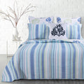Levtex Home - Copa Cabana Quilt Set - Twin/Twin XL Quilt (68x86in.) + One Standard Pillow Sham (26x20in.) - Coastal - Blue, Green and White - Reversible - Cotton Fabric