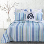 Levtex Home - Copa Cabana Quilt Set - Twin/Twin XL Quilt (68x86in.) + One Standard Pillow Sham (26x20in.) - Coastal - Blue, Green and White - Reversible - Cotton Fabric