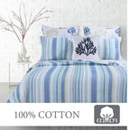 Levtex Home - Copa Cabana Quilt Set - Twin/Twin XL Quilt (68x86in.) + One Standard Pillow Sham (26x20in.) - Coastal - Blue, Green and White - Reversible - Cotton Fabric