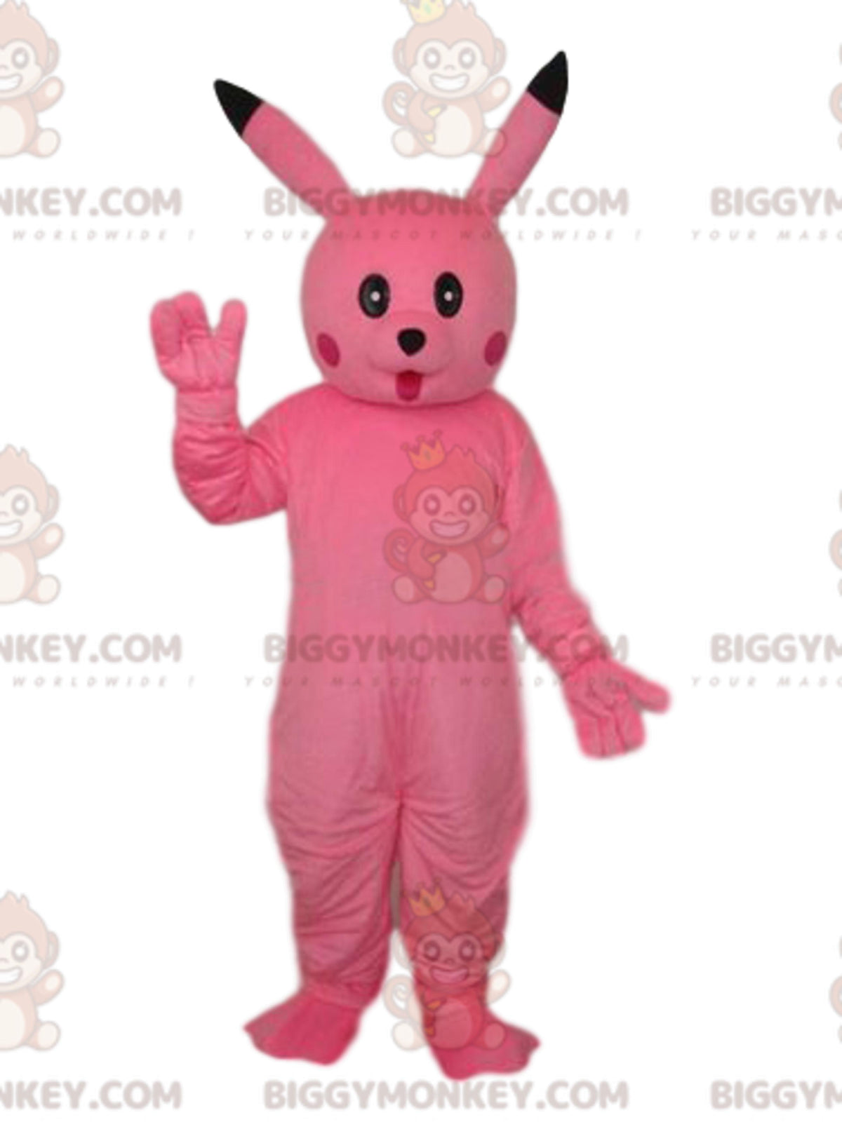 Pink Rabbit BIGGYMONKEYMascot Costume With A Wonderful Look