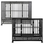 Smith Heavy Duty Dog Cage, 42-Inch, Hammered Silver