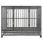 Smith Heavy Duty Dog Cage, 36-Inch, Hammered Silver