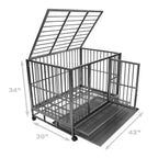 Smith Heavy Duty Dog Cage, 42-Inch, Hammered Silver