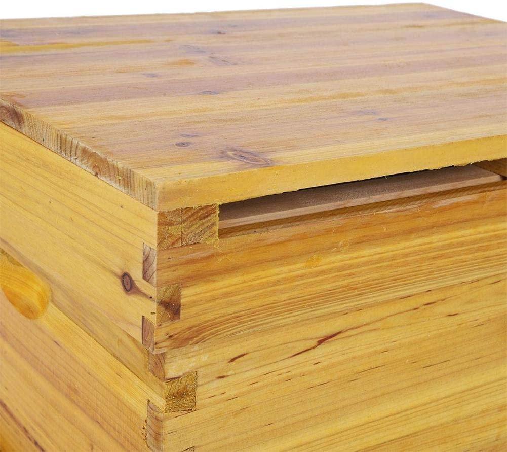 focket honey keeper beehive, 10 frame cedar wood waterproof honey super brood beehive box moisture-proof bee hive house deluxe bee hive starter kit beekeeping supplies, insect proof for beekeepers