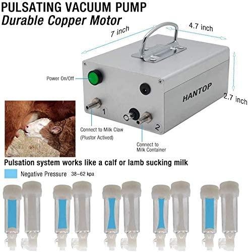 limeid goat milking machine 7l electric vacuum pulsation suction pump milker machine auto-stop device for cow goat sheep livestock household farm stainless steel food grade bucket milking device