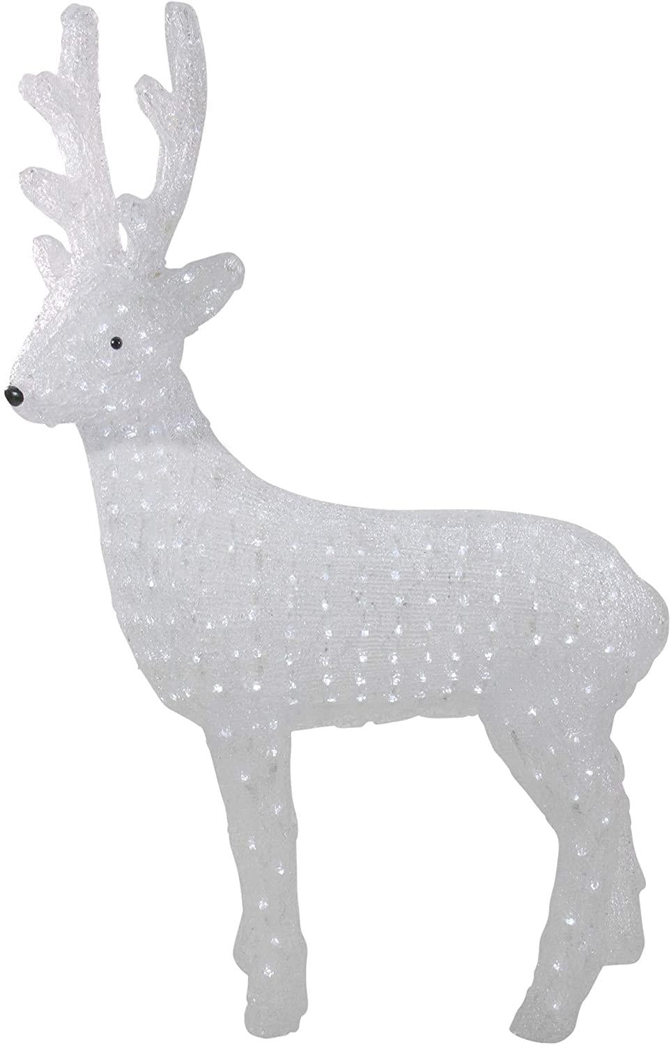 Northlight 41" Pre-lit Acrylic Reindeer Decoration-White LED Lights