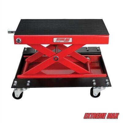 Extreme Max 1100 lb. Wide Motorcycle Scissor Jack with Dolly