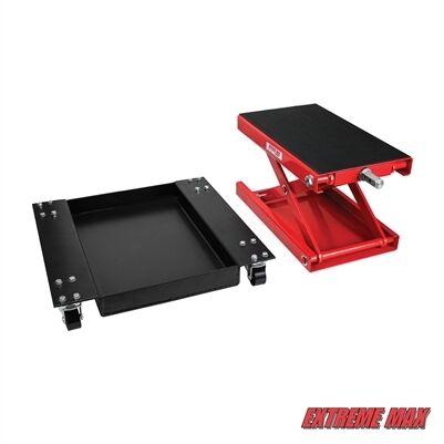 Extreme Max 1100 lb. Wide Motorcycle Scissor Jack with Dolly