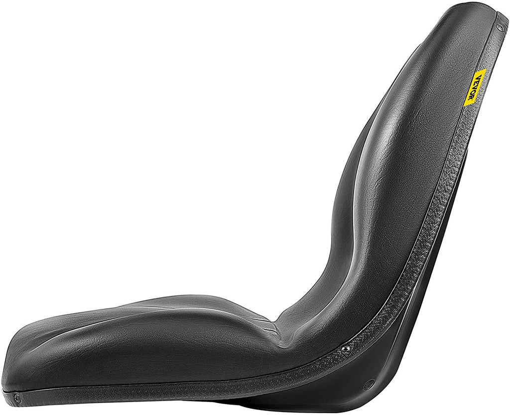vevor universal kubota seat replacement, compact high back tractor seat, black vinyl forklift seat, 17.8" x 16" x 19" skid steer seat with pre-drilled holes, fit forklift, tractor, skid loader
